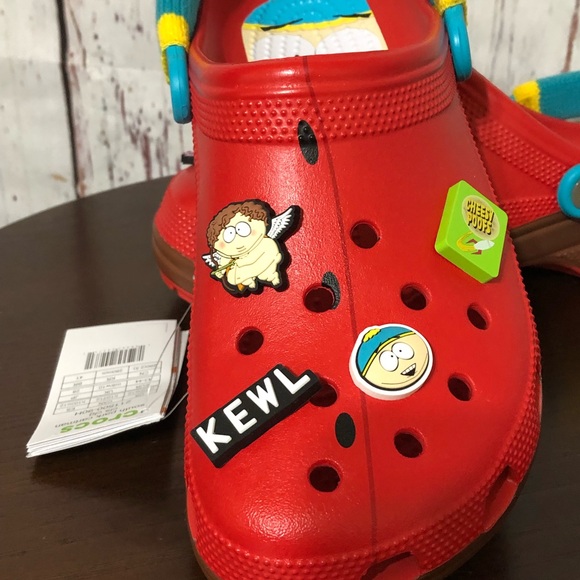 CROCS X SOUTH PARK CARTMAN classic clogs with 8 jibbitz charms size 10 Mens Nwt - Picture 14 of 16